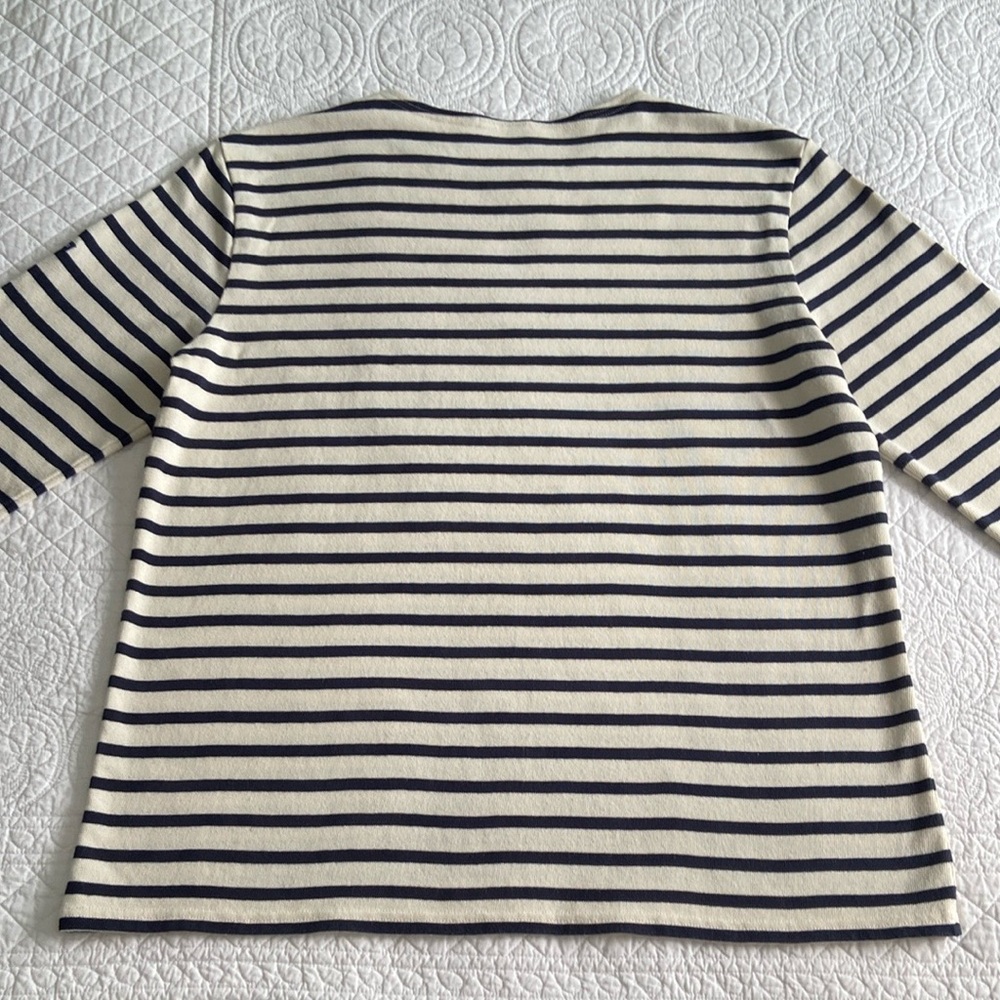 Saint James Breton Striped Top Boyfriend Meridien Modern Unisex Cream Navy XXL - Picture 5 of 17